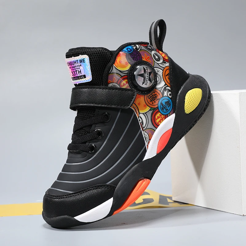 

2021 Fashion Kids Sport Shoes Boys Hook&Loop Running Sneakers Breathable Mesh Casual Sneakers Children Walking Shoes Size27-39