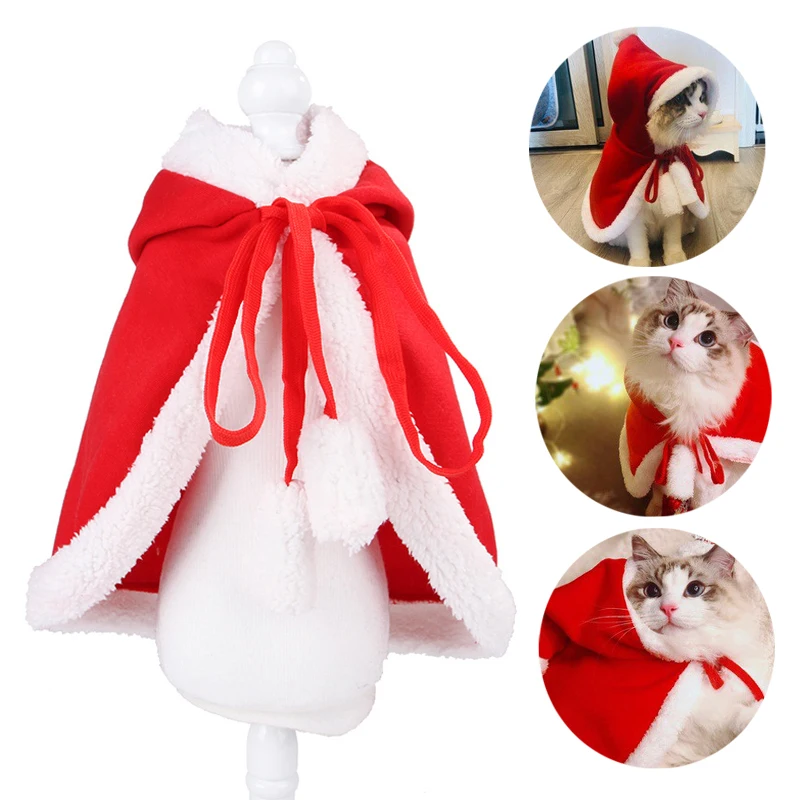 Зимние плащи с шапками 3 размера милые Классические Теплые Красные и белые