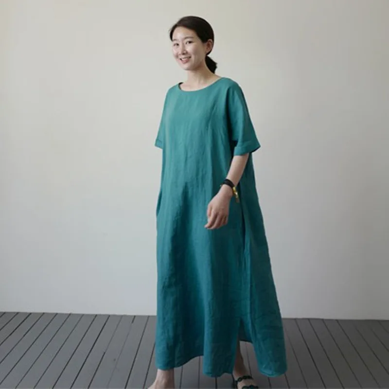 LANMREM летнее хлопковое и льняное платье для женщин 2021 корейская мода новое