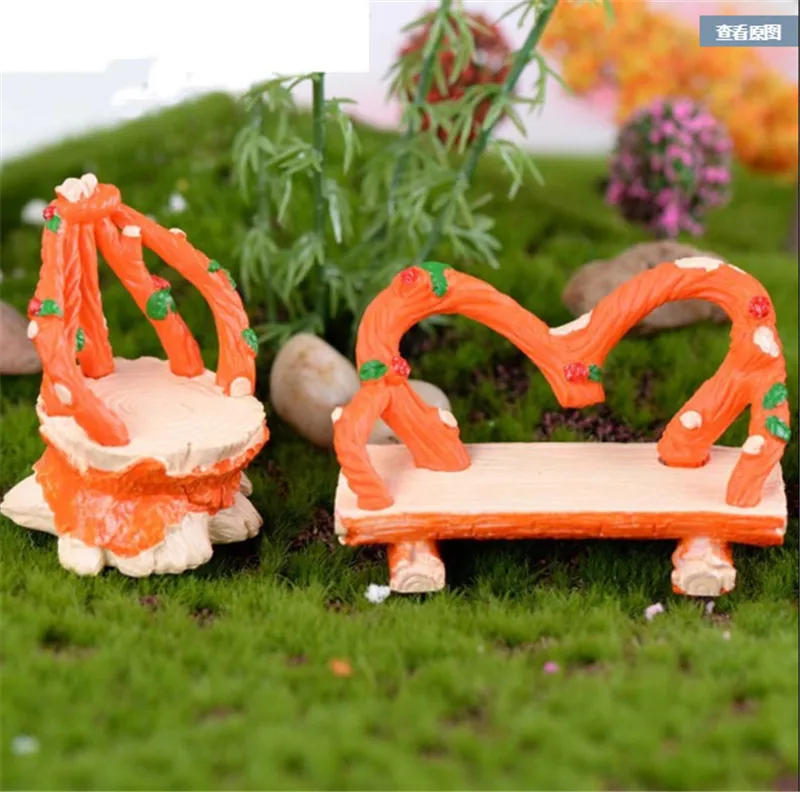 1 шт. миниатюрный скамья табуреты микро пейзажи стул из смолы бонсай суккулентов