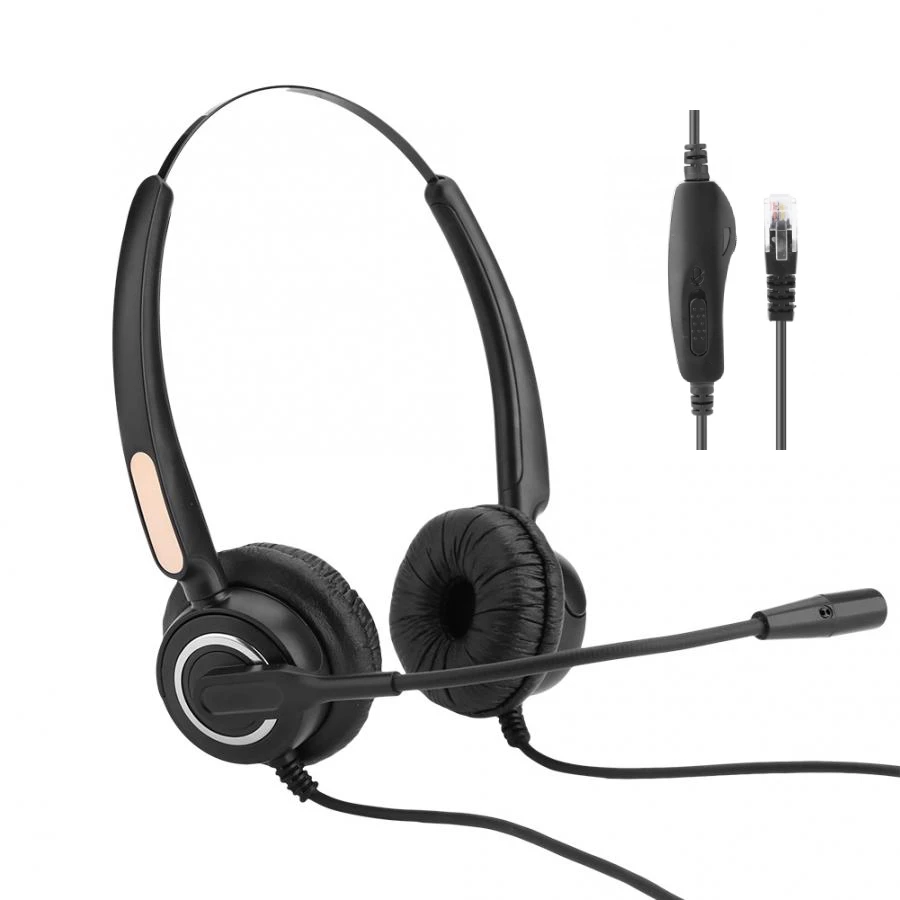 Call Center Headset RJ9 With Microphone Noise Cancelling Volume Control Mute for Box / VOIP network phone PC Game | Электроника