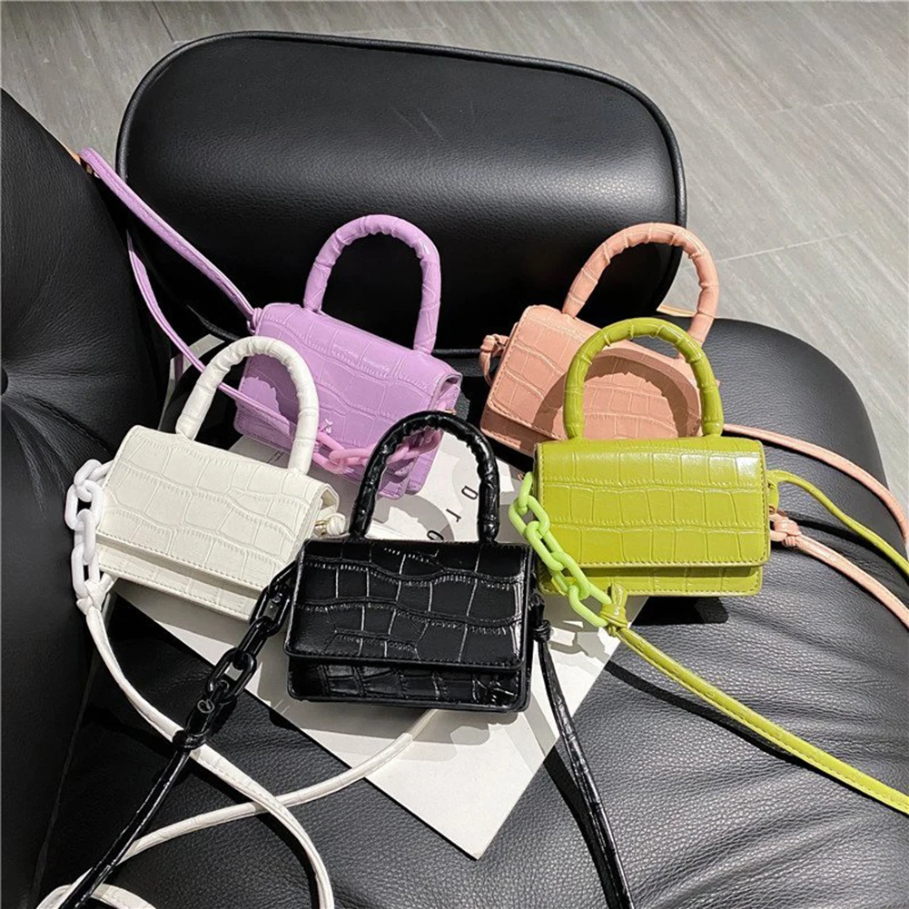 Супер мини губная помада сумки складки Один плечевой ремень из искусственной