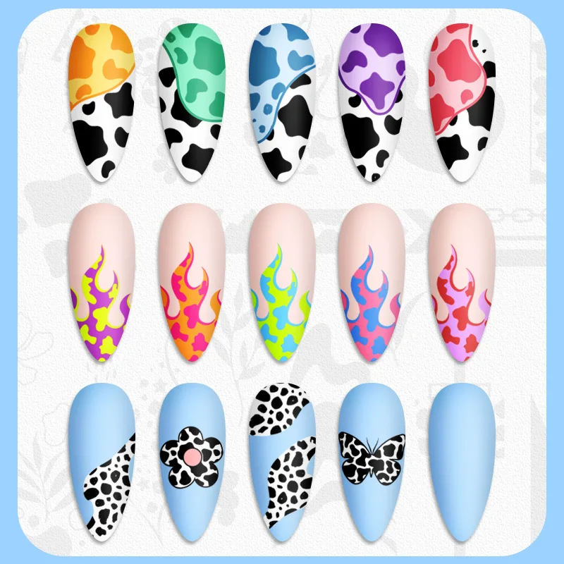 Пластины для стемпинга ногтей BORN PRETTY с изображением коровы из нержавеющей стали |