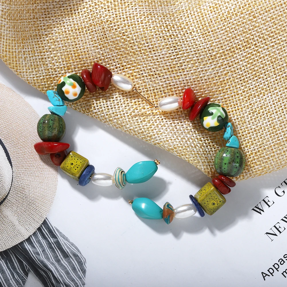 Женские серьги-подвески ZA летние Разноцветные серьги невесты в богемном стиле 2020