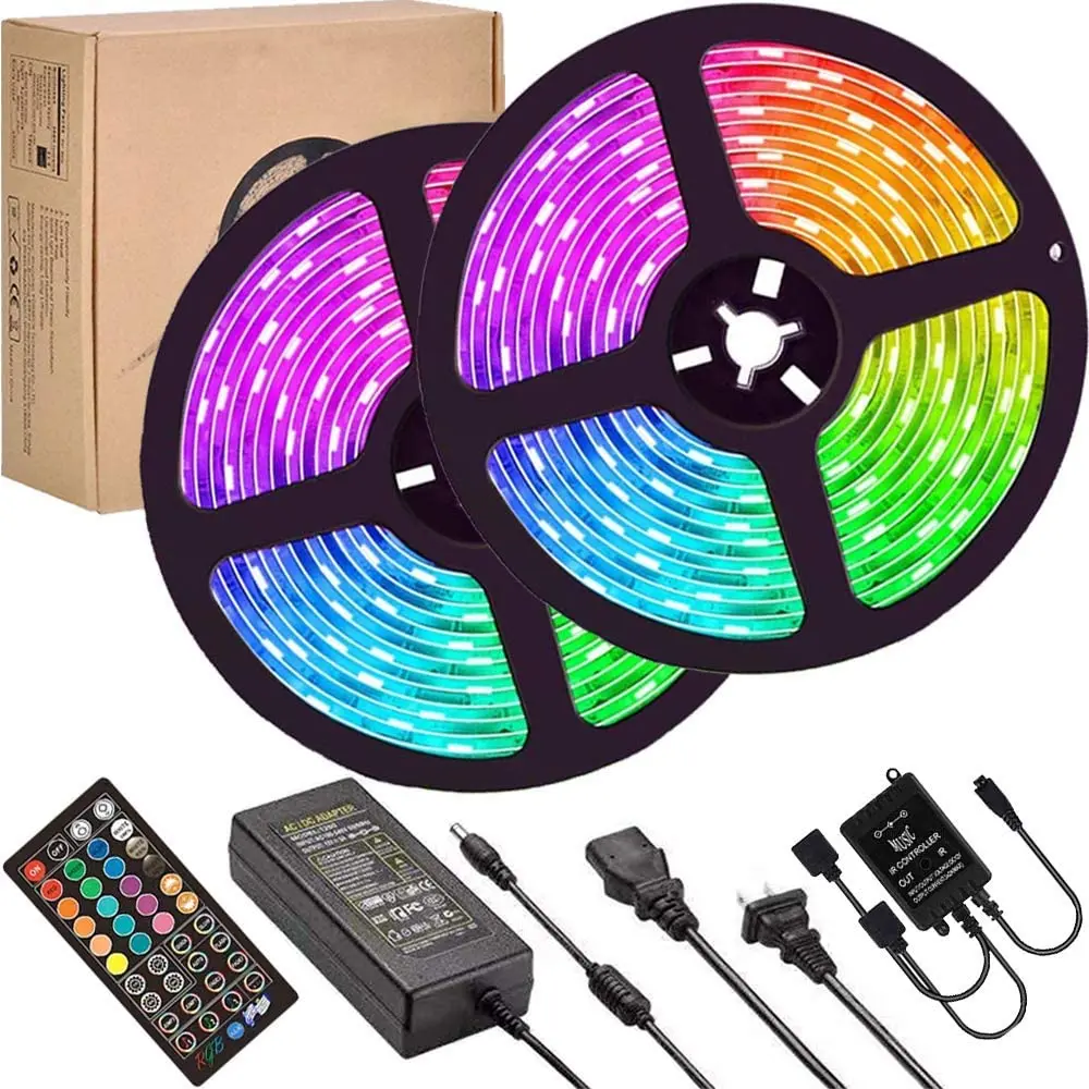 

Светодиодная лента s, 32,8 футов RGB Светодиодная лента 300 светодиодов 5050 SMD IP65 водонепроницаемая RGB гибкая световая лента комплект