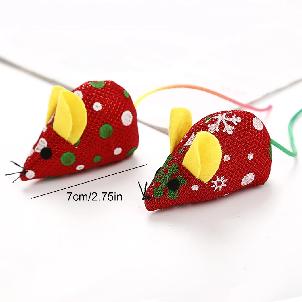 

5pcs Christmas Cat Toy Set Cute Interactive Cat Ball Toy Cat Mice Toy Set Pet Teaser Plastic Game Cat Training Toys Pet Supplies