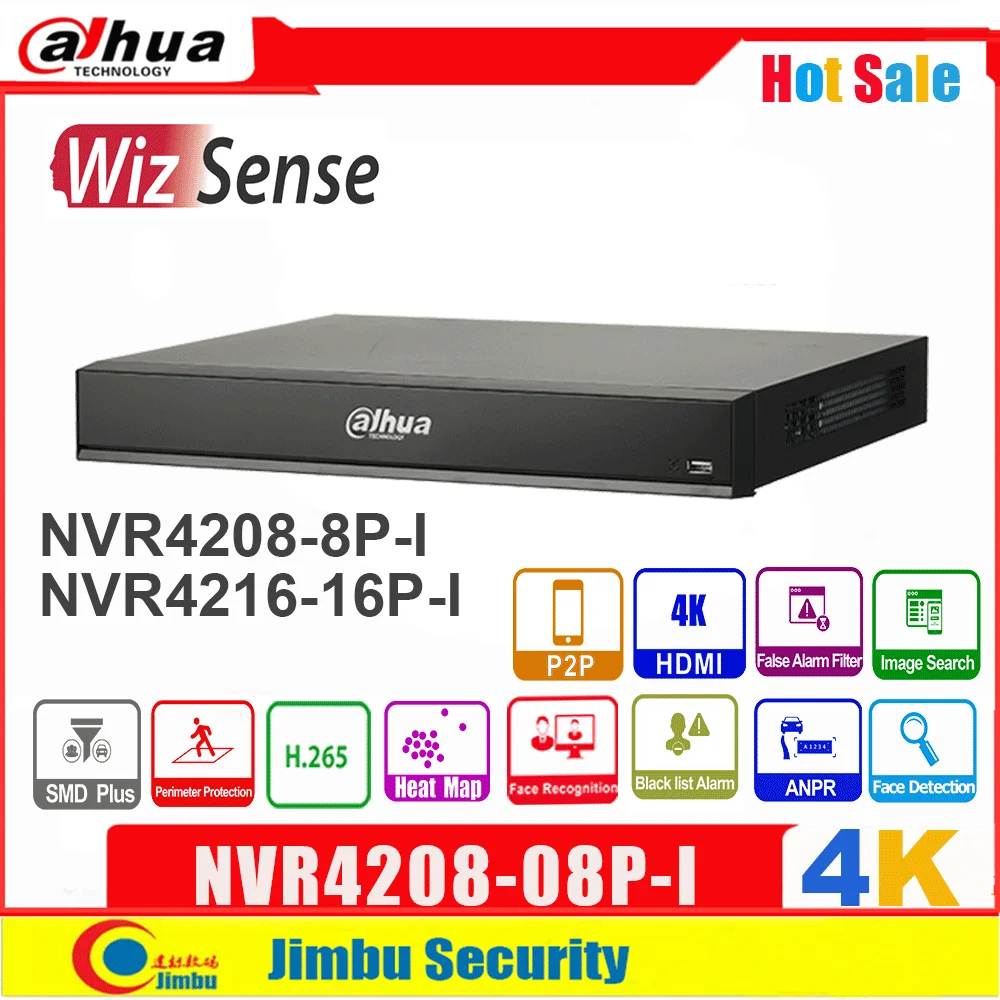 Сетевой видеорегистратор Dahua WizSense 4K капельницы 8 канальный сетевой ePOE NVR4208 8P I NVR4216