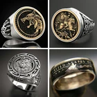 Мужское кольцо в стиле ФК, Винтажное кольцо в стиле хип-хоп, панк, мужские кольца в стиле римского рыцаря, модные ювелирные изделия, аксессуары
