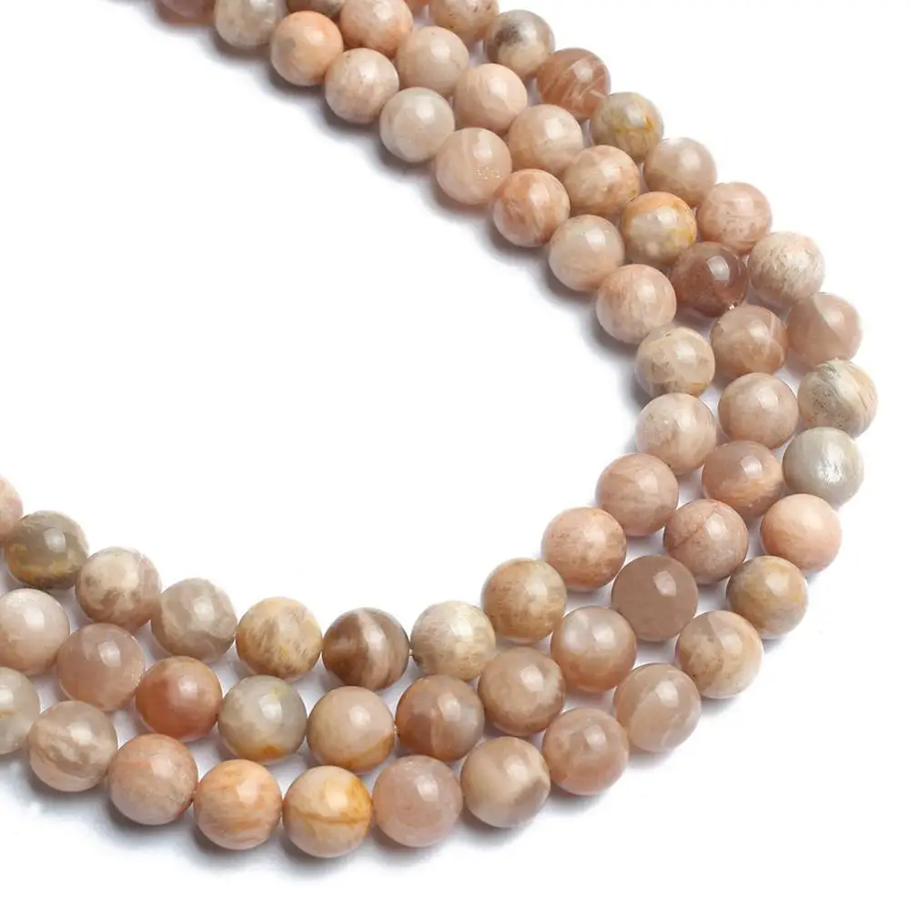 

Natural Gem Sun Stone Sunstone Beads For Jewelry Making Pick Size 4 6 8 10 12mm Loose Strand DIY Bracelet Necklace Earrings 15"