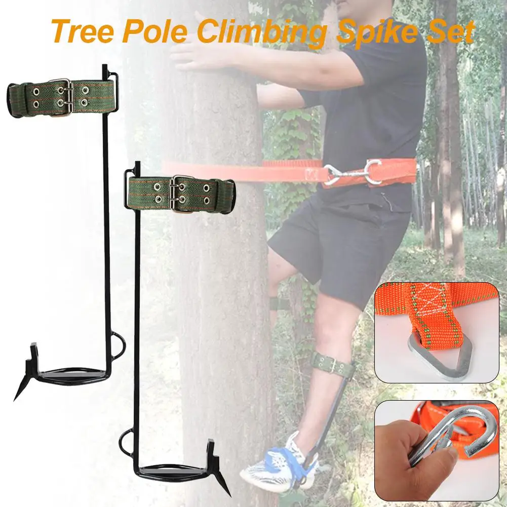 

1pcs Tree Climbing Tool Pole Climbing Spike For Hunting Observation Picking Fruit Climb Shoes Spikes + Seat Belt Rope Accessory