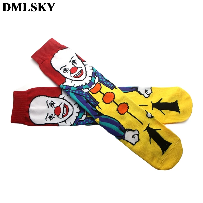 DMLSKY Stephen King's It забавные Женские носочки мужские модные хлопковые носки с 3D принтом носки с рисунками новинка носки M3719