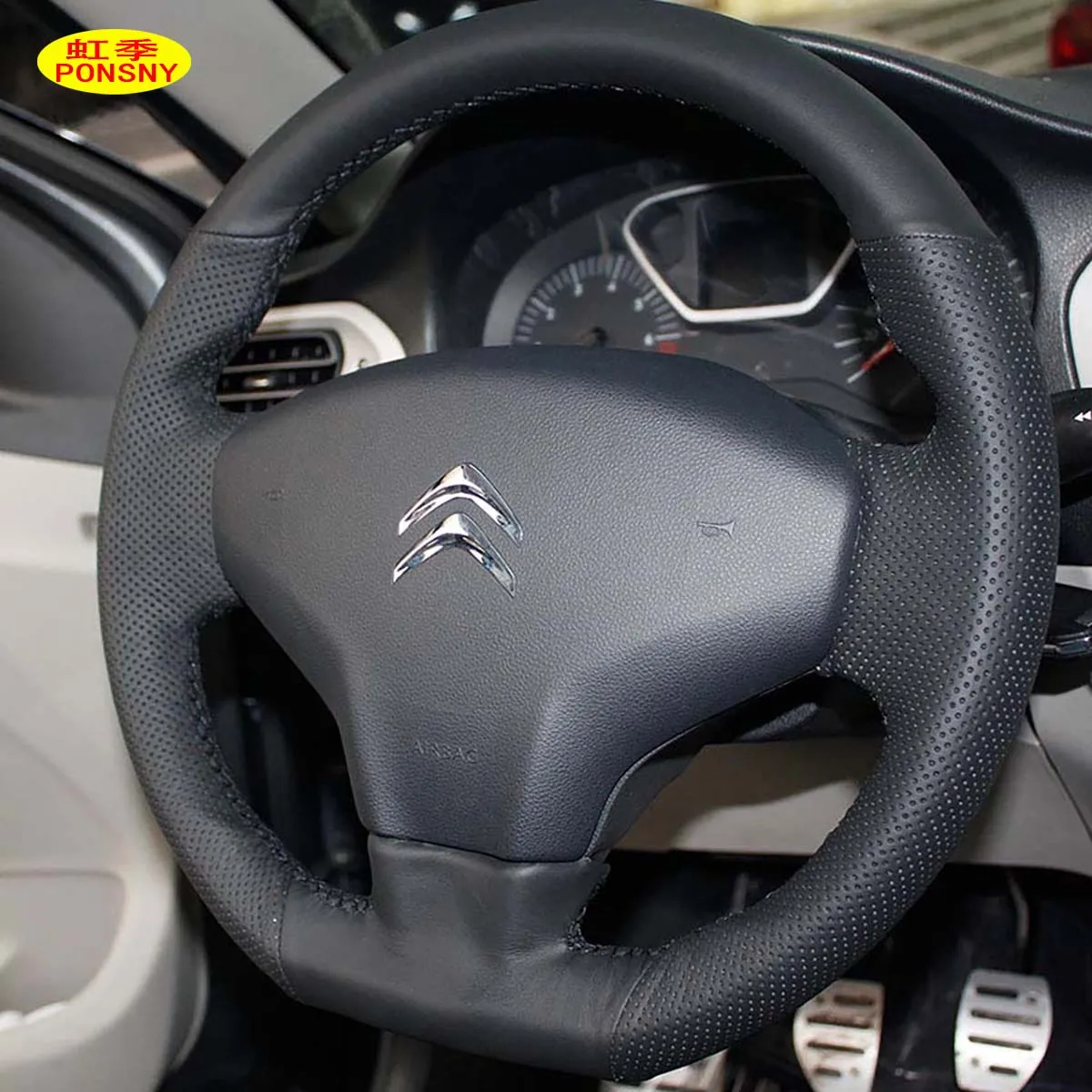 Чехлы для руля автомобиля PONSNY из искусственной кожи чехол Citroen C-Elysee 2013-2017