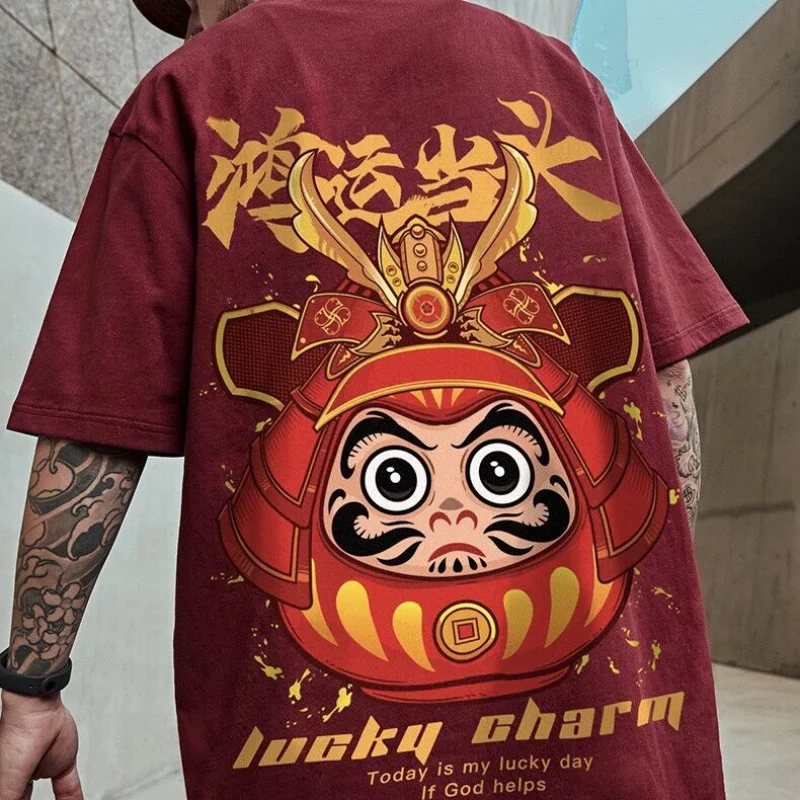 

Summer Men's Loose Fortune Pawn Personality Printing Large Size Ins Short Sleeve Hip Hop Harajuku T-shirt