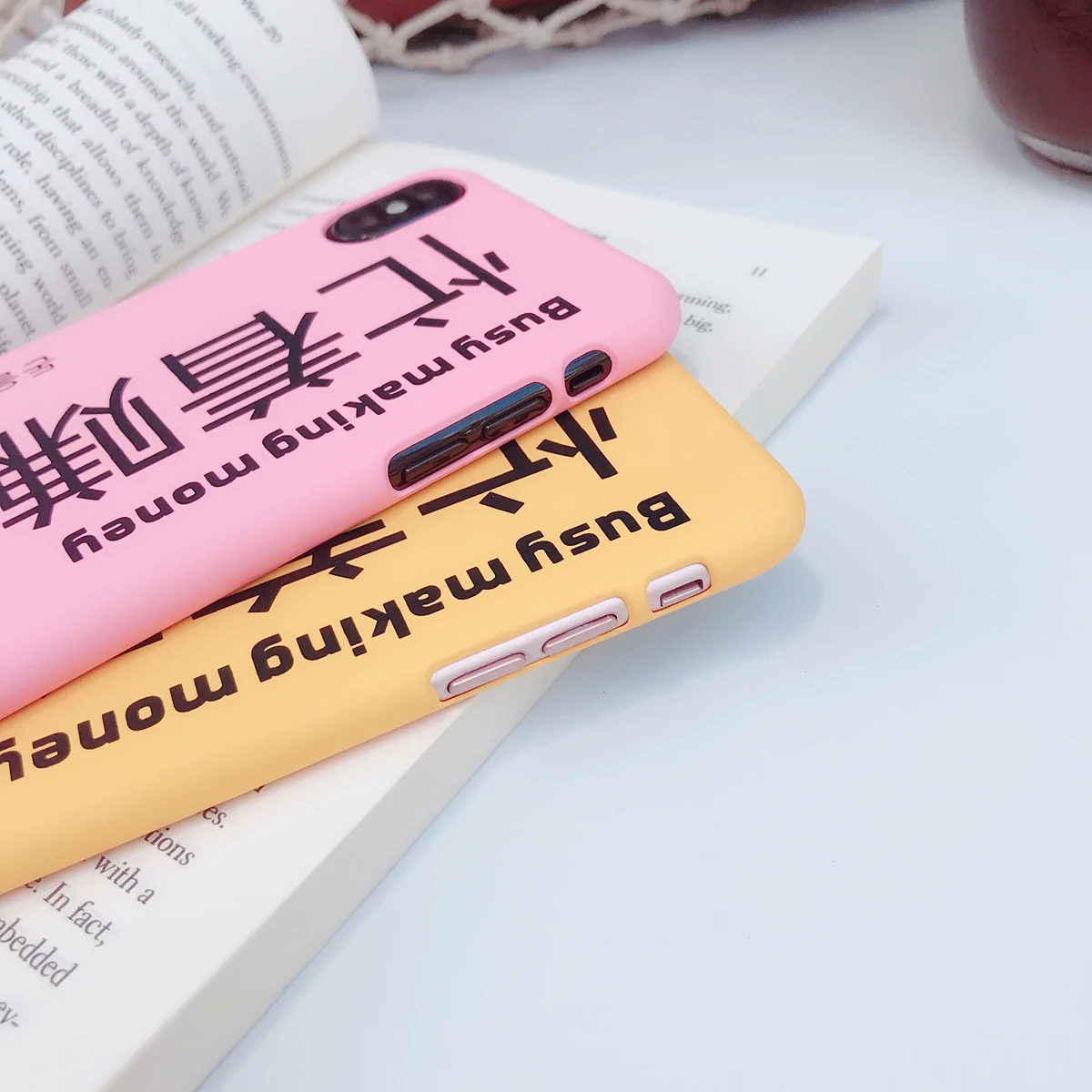 New Fashion Word Busy Making Money Case For iphone 6 6S 7 8 Plus X XR XS Max Pink Yellow Cover 6plus 7plus 8plus XsMax Hard | Мобильные