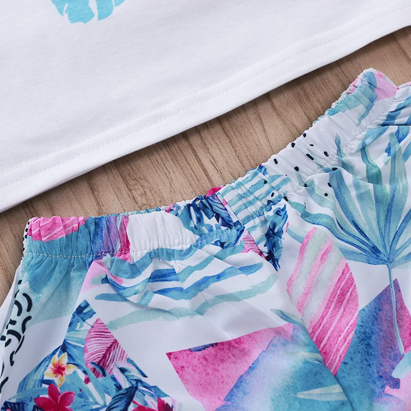 Комплекты шорт для мальчиков с принтом буквы Hello Summer белая футболка короткими