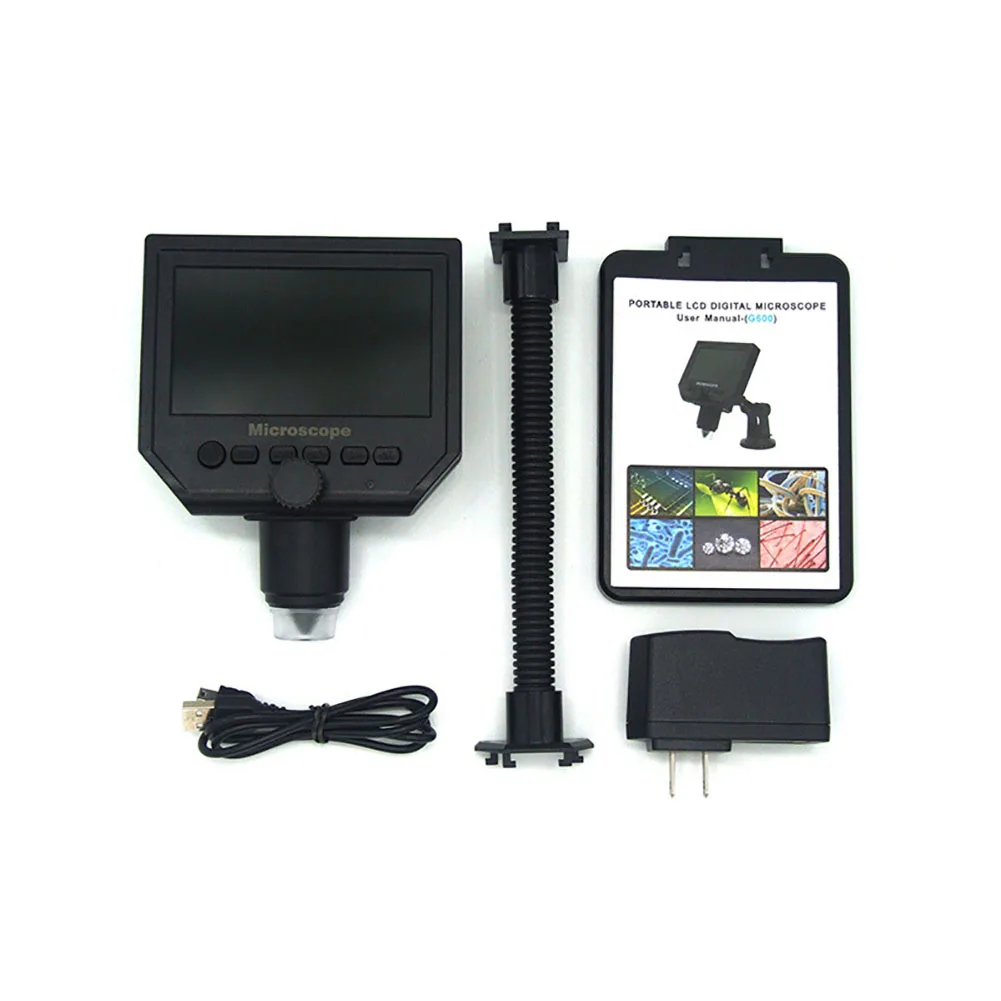 Микроскоп электронный 600X видео микроскоп паяльный 4 3 дюймов с ЖК экраном HD для ремонта телефона лупой и