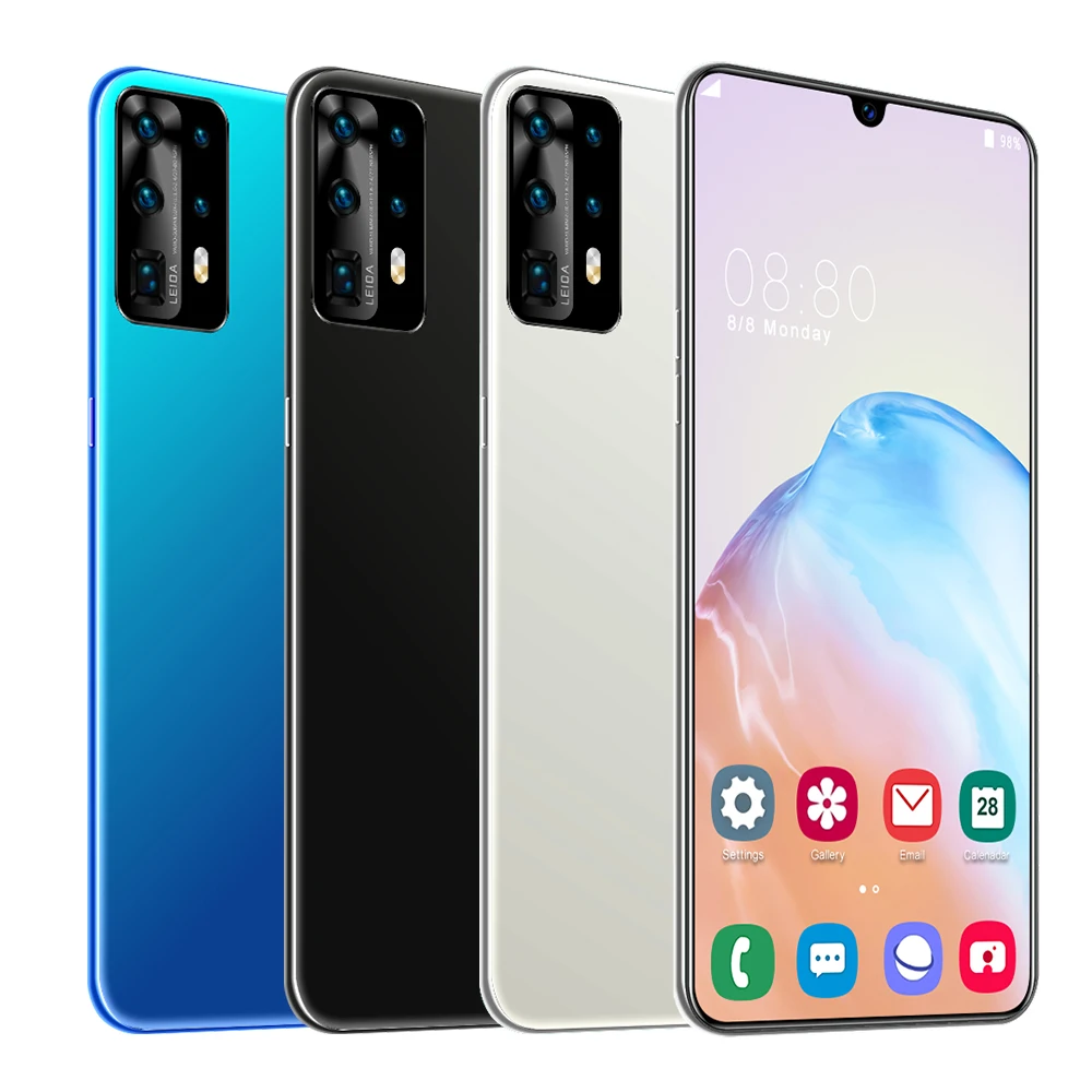 

Global Version P40Pro Smartphone 6.7Inch 8G+512GB Android10 Core Cellphones 4G 5G 4800mah 13MP+32MP MTK6899 Telephone Celulares