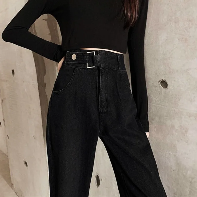 

Jeans Women Elegant Streetwear High Waist Pockets Winter Velvet Thickening BF Unisex All-match Chic Daily Casual Fashion Ulzzang