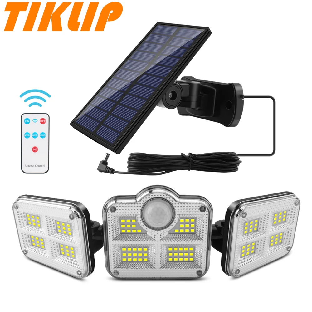

Outdoor Solar Lights 122 138 350 LED Waterproof 3 Modes 3 Heads Super Bright Split Solar Wall Lamps With Sensor For Garden Decor