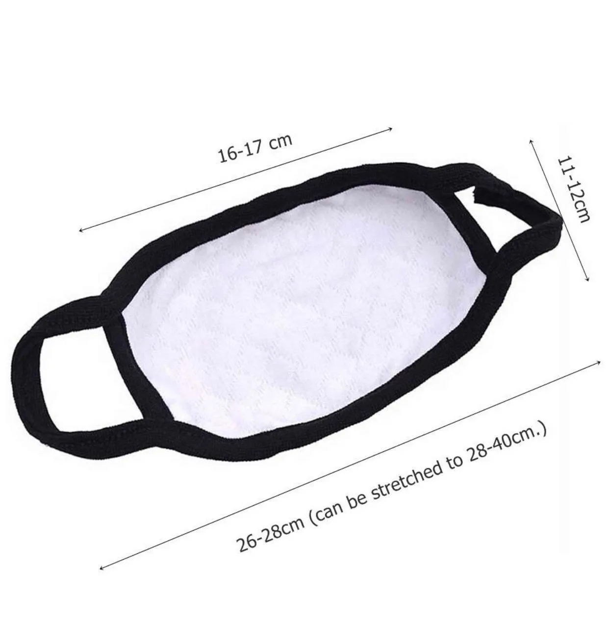 Милая Черная маска для лица с мультяшным принтом дышащая Пылезащитная