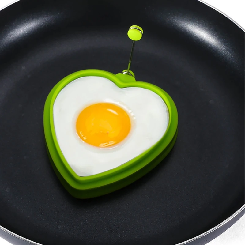 

Norbi Silicone Omelette Pancake Mould Heart Shaped Tool Poached Eggs Mould Pure Color Hygiene Kitchen Tools