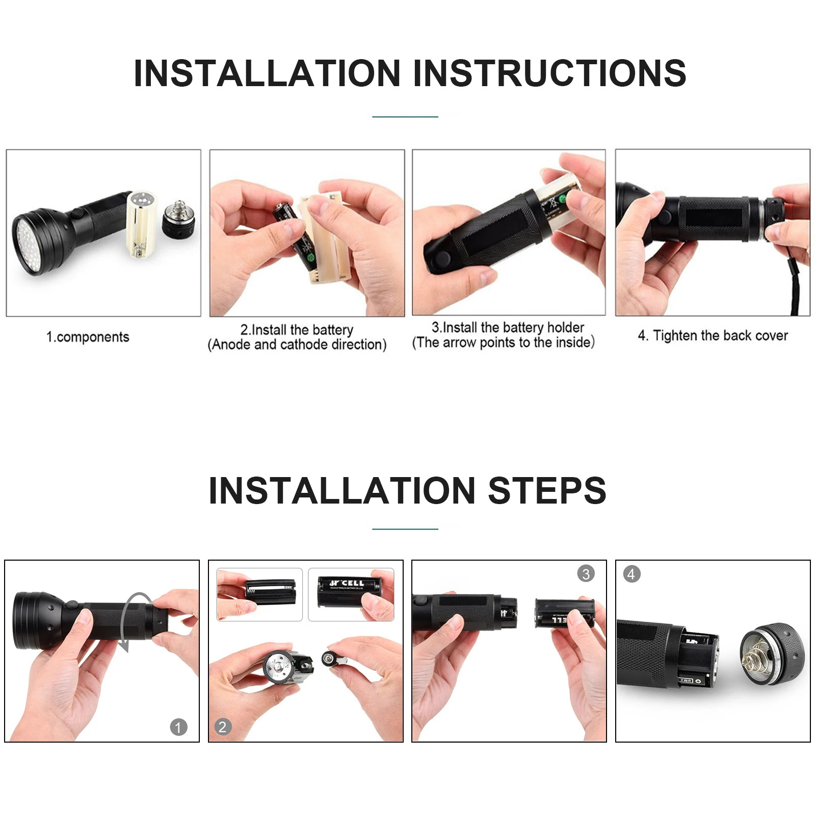 

LED UV Flashlight Black Light 100 LED 395nm Blacklight Pet Urine Currency Detector for Dog Cat Dry Urine Stain Bed Bug Detective