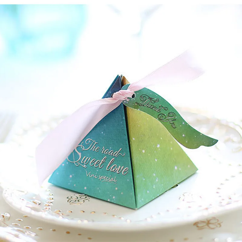 Бумажные свадебные коробочки для конфет сувенирная Подарочная коробка Упаковка
