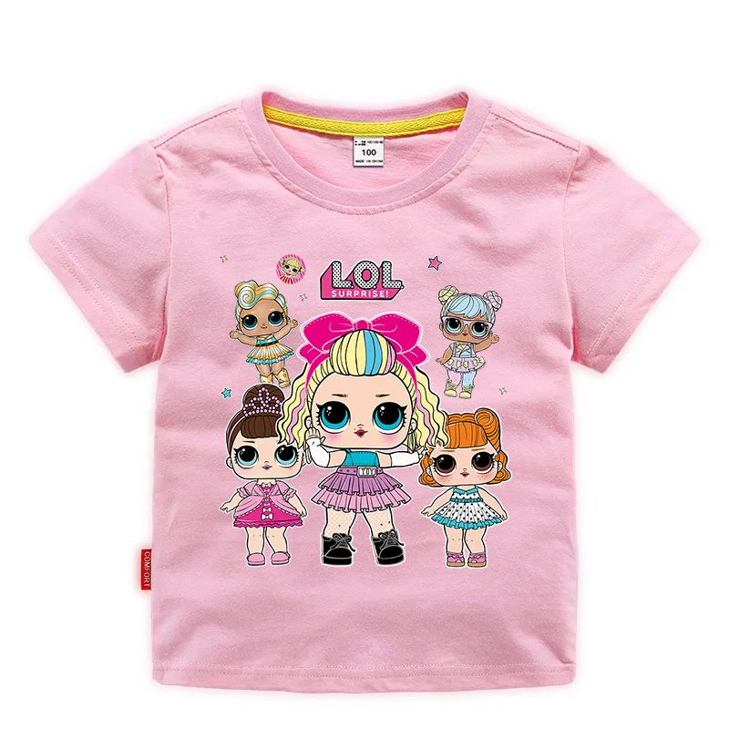 Летняя модная футболка унисекс L.O.L детская белая с короткими рукавами для
