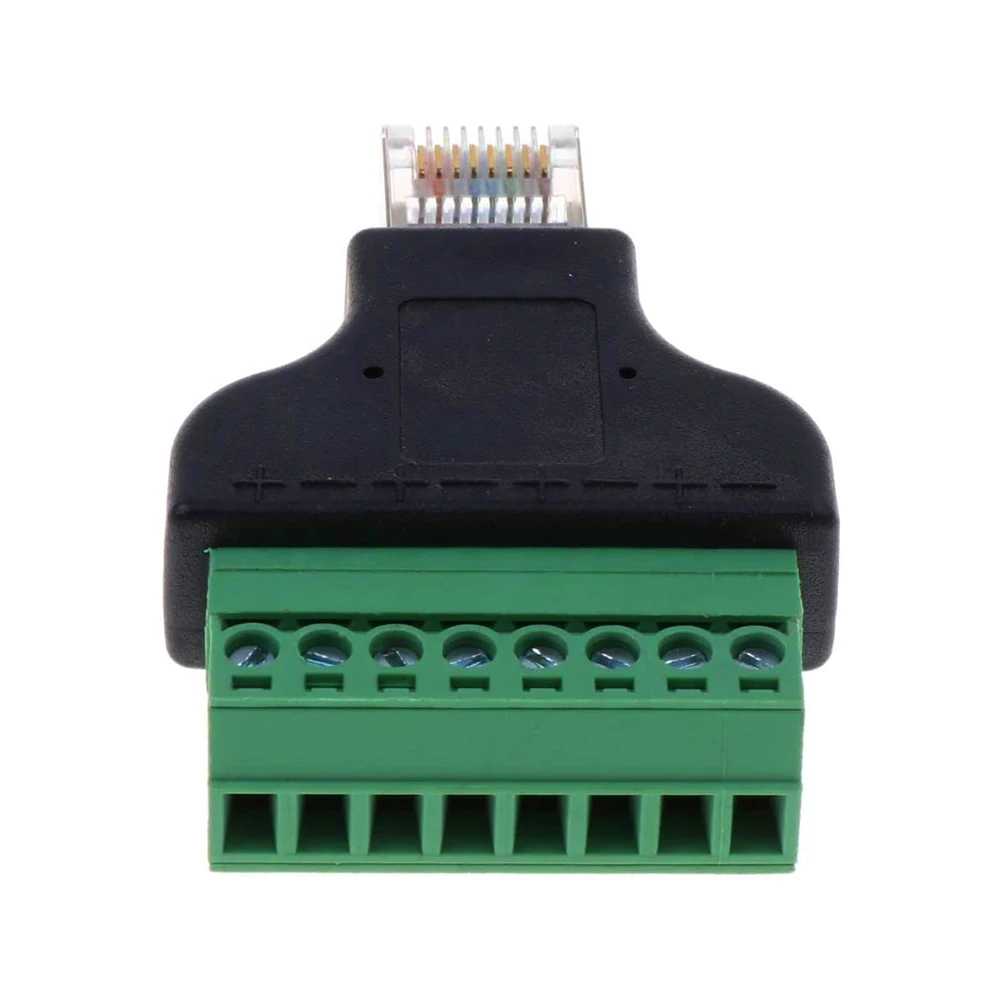 DC Connector RJ45 Ethernet Male to 8 Pin AV Terminal Screw Adapter Crystal Head Block Plug CCTV Accessory | Безопасность и защита