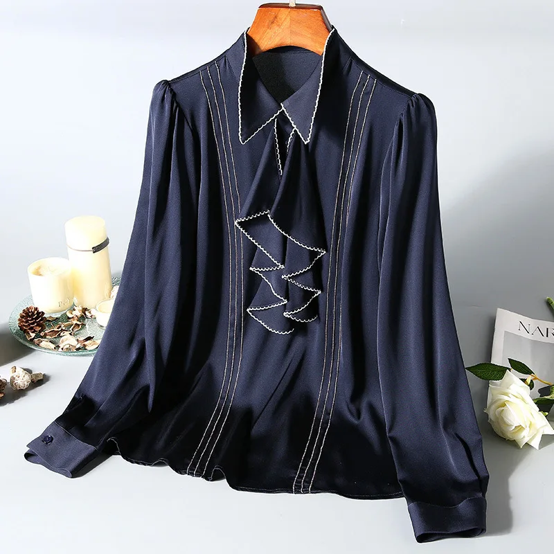 

New Shirts fashion silk shirt women s solid temperament European and American top spring and summer 2020 boutique