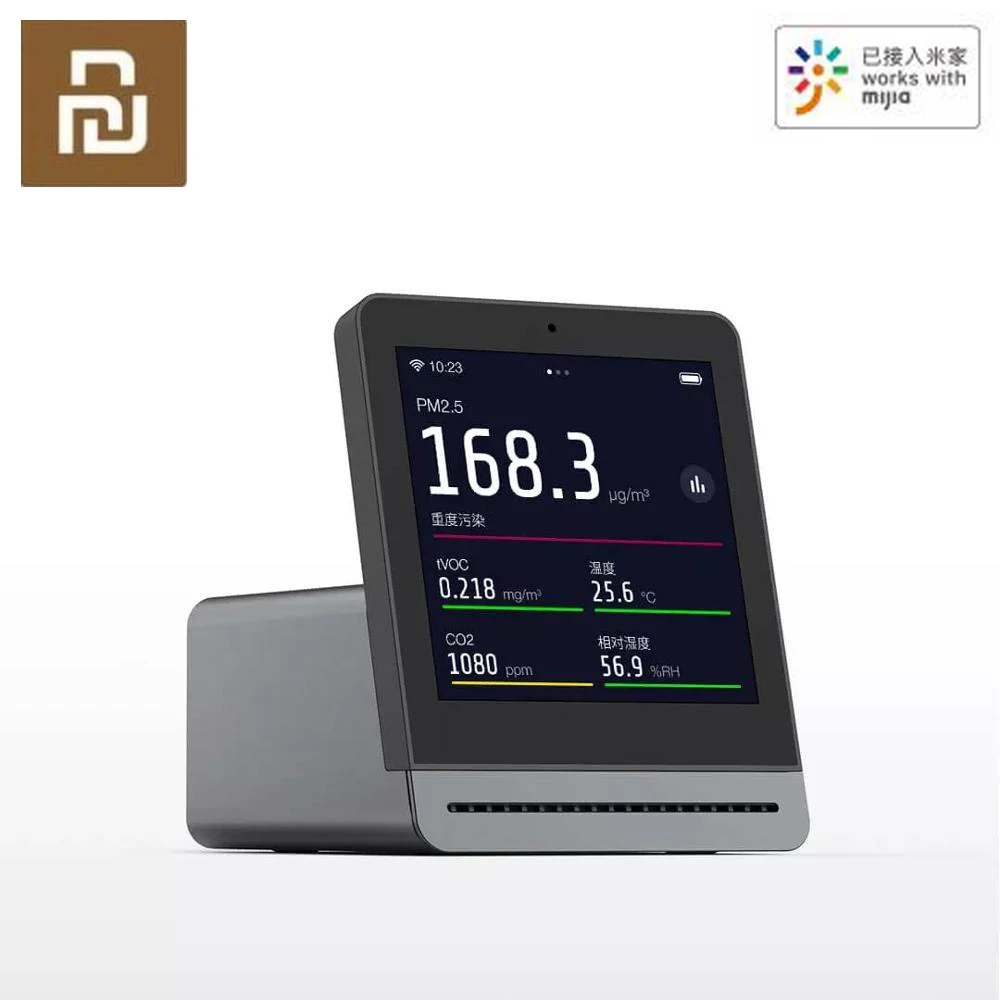 

Youpin Qingping Air Detector Retina Touch IPS Screen Mobile Touch Operation With Mijia APP Pm2.5 Air Monitor for Indoor Outdoor