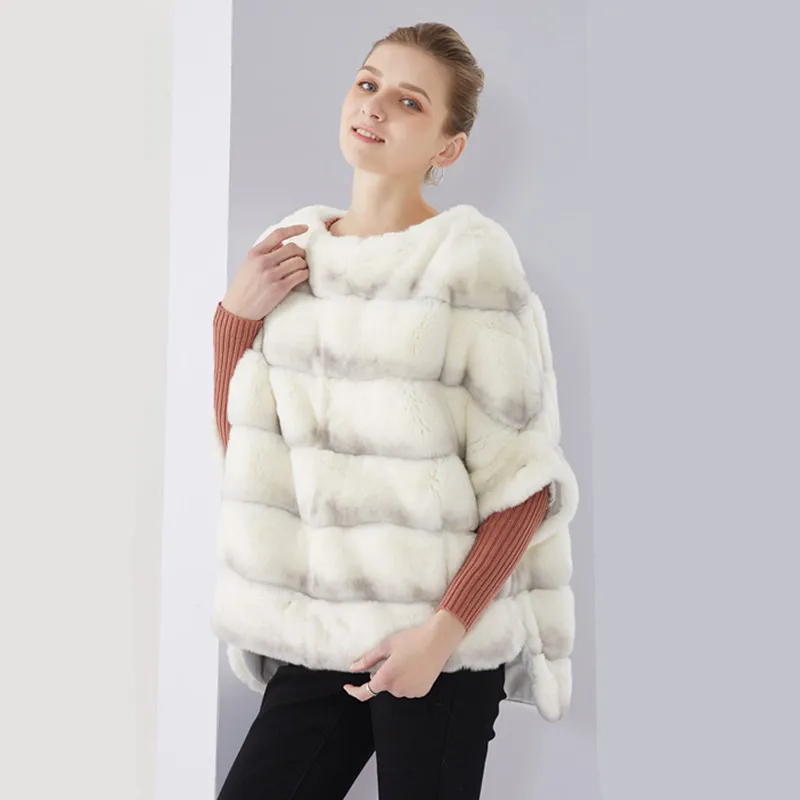 Женская короткая шуба из натурального меха кролика Рекс с рукавом летучая мышь |