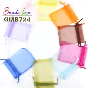 Мешочки из органзы на шнурке, 50 шт.лот, 13x18 см, смешанные цвета, упаковка для ювелирных изделий, конфетные свадебные сумки, оптовые подарки, сетчатые жемчужные мешочки