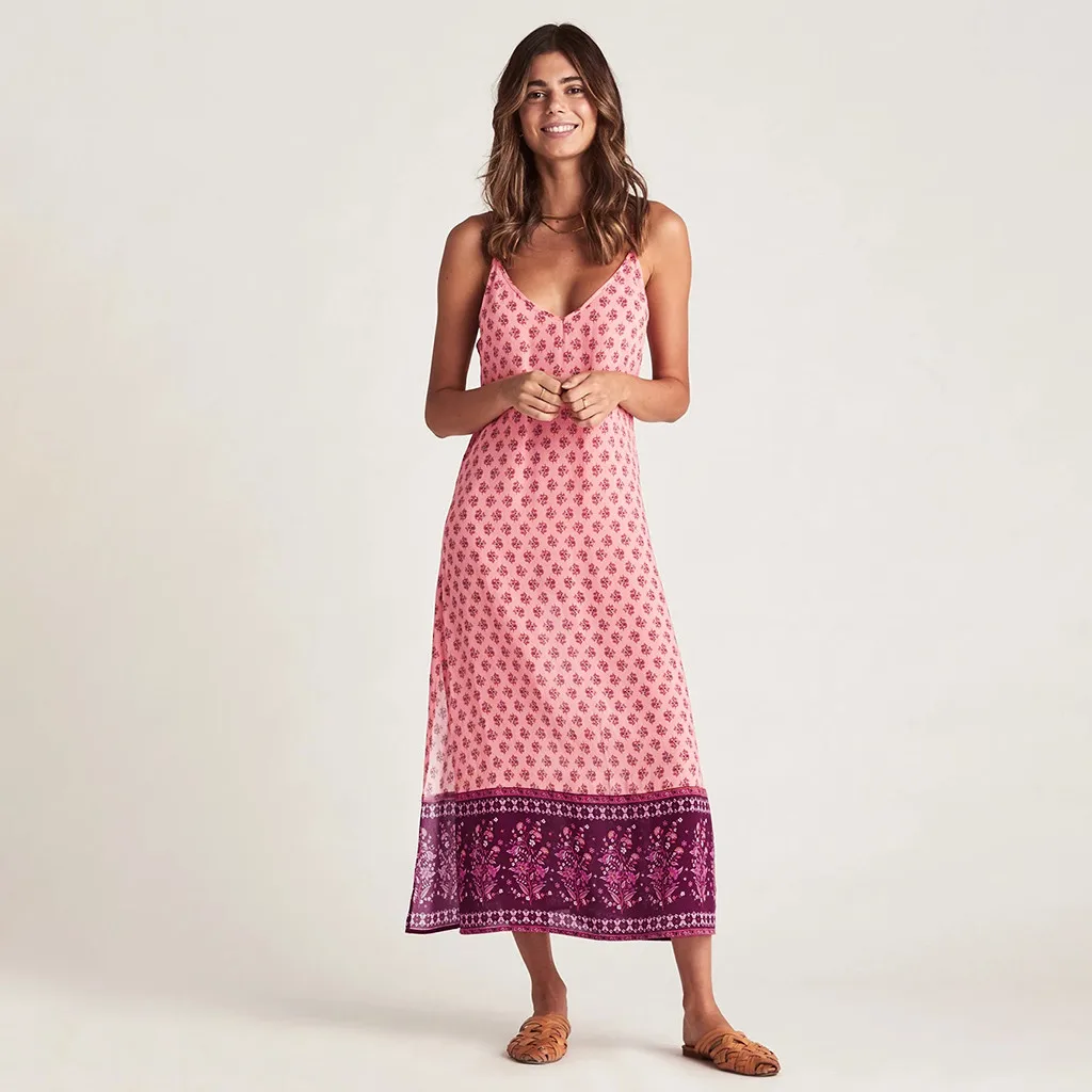 SAGACE платья с принтом элегантное женское пляжное платье длинным рукавом и v