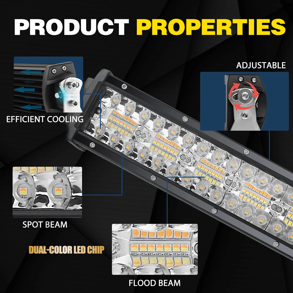 CO LIGHT 3 рядный стробоскоп светодиодный рабочий светильник 22 32 42 50 дюймов