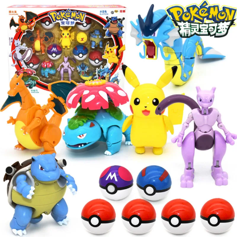 Аниме конструктор с фигурками из м/ф “Покемон” аниме игрушка Пикачу Чаризард