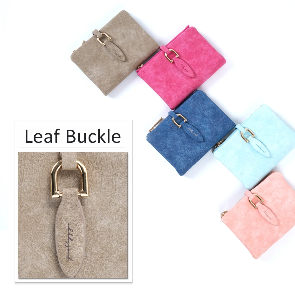 Женский короткий клатч с застежкой защелкой винтажный матовый женский кошелек