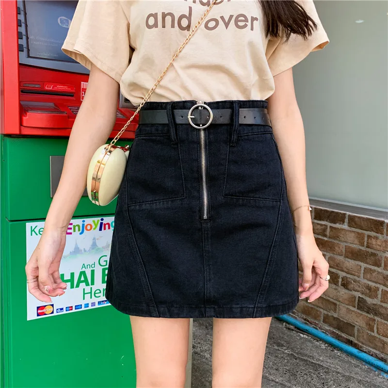 Большие размеры 2019 летняя модная женская Повседневная джинсовая юбка с высокой