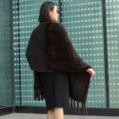 Новый высококачественный импортный шарф из меха норки для расширенной женской