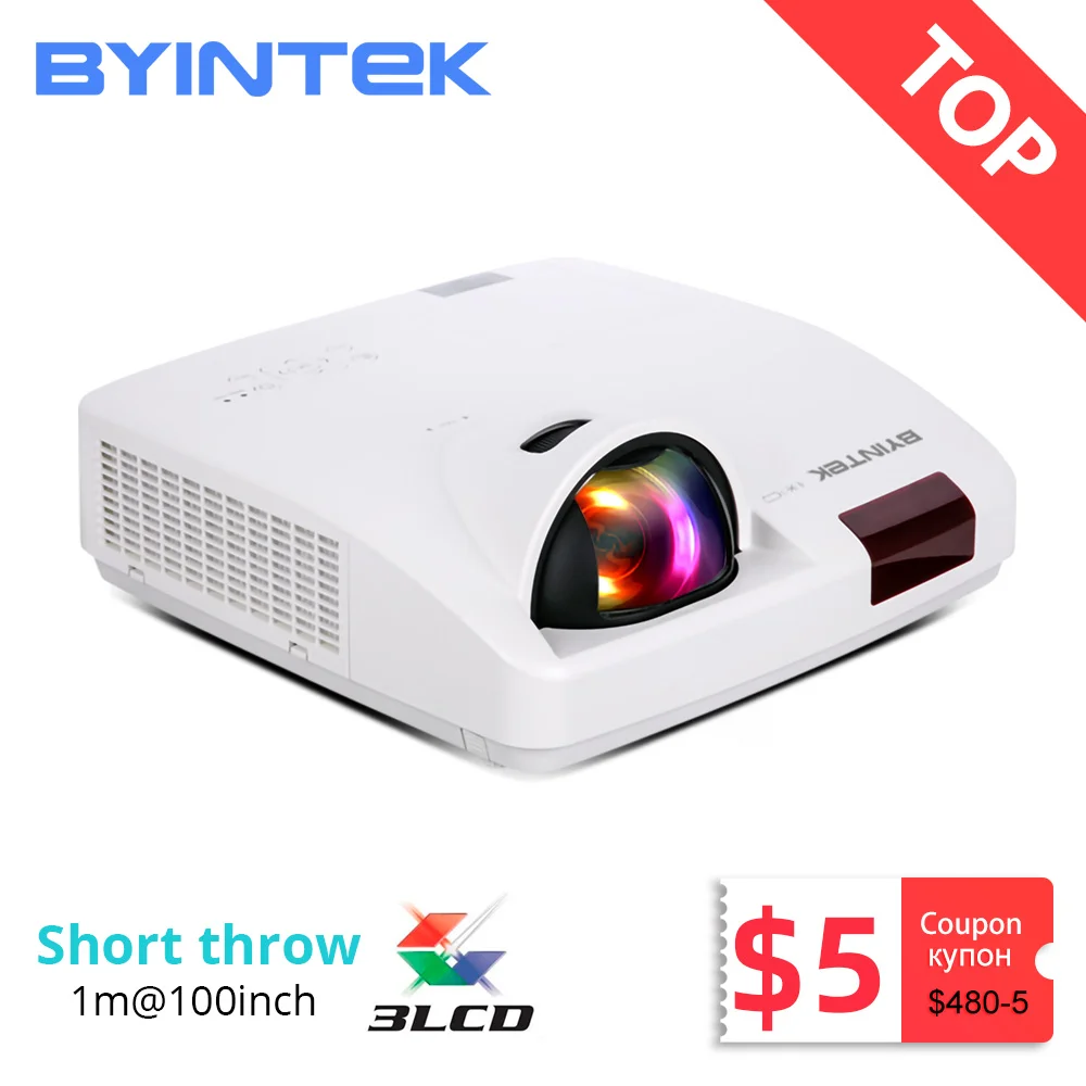 BYINTEK C600LST Ультра короткий бросок 3LCD Full HD 1080P видео шоу данных 3D проектор для кино