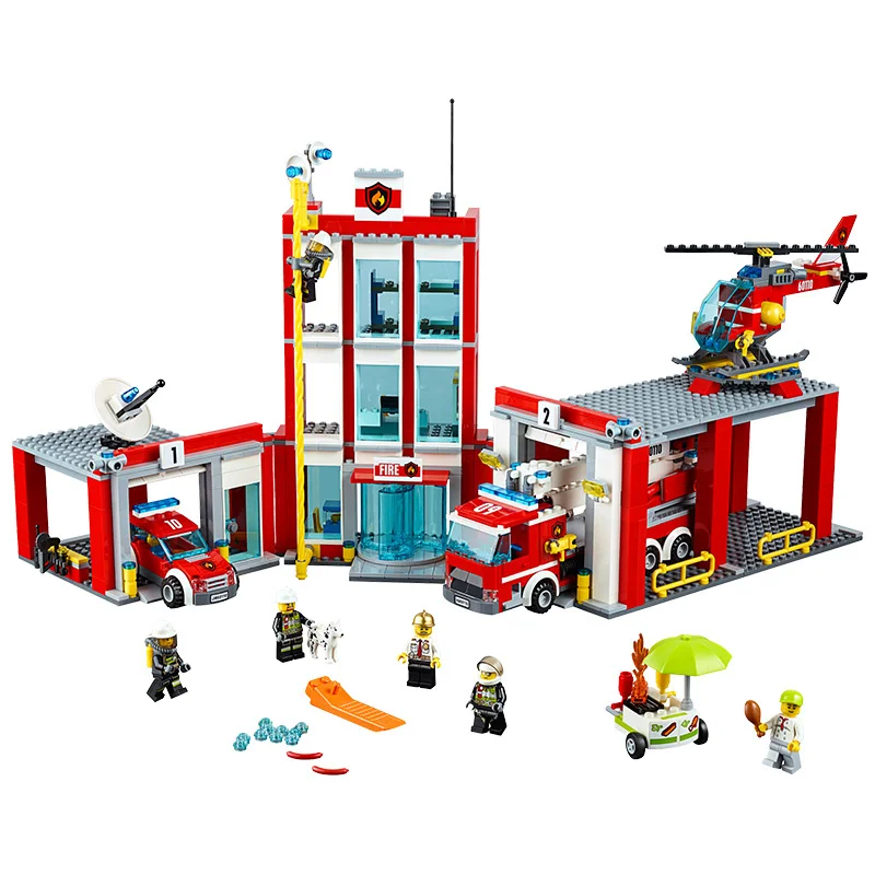 Bomberos de la serie City 10831, bloques de construcci&oacute;n para ni&ntilde;os, juguete para ni&ntilde;os, regalos, 60110-0