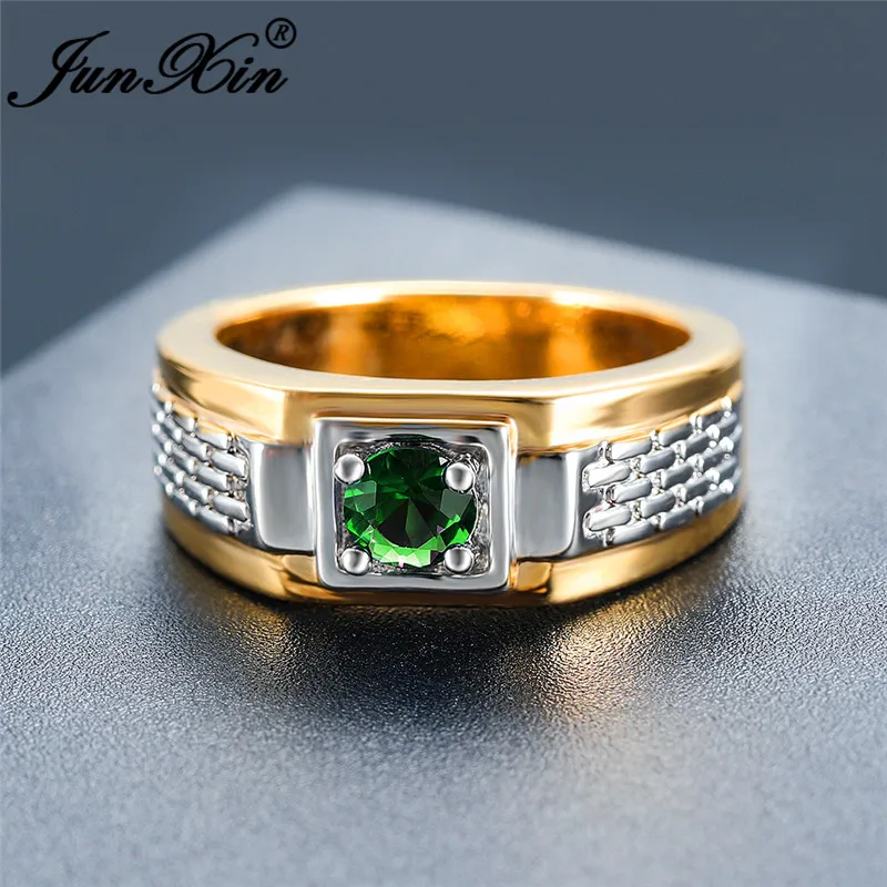 Boho зеленый камень с украшением в виде кристаллов Свадебные кольца для мужчин