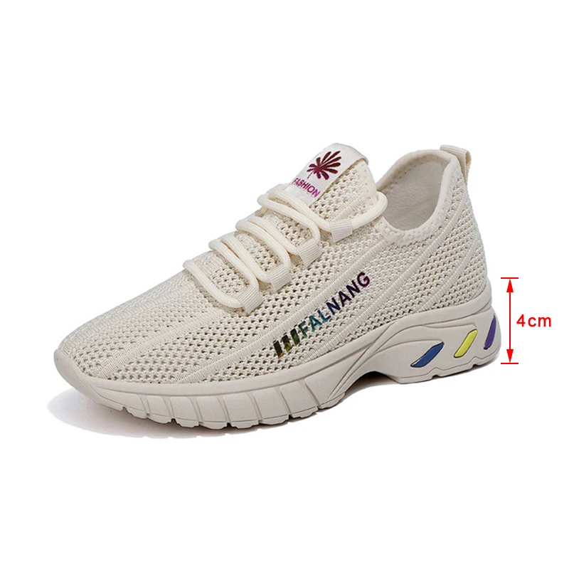 

Women's Lace Up Sneakers Fashion Mesh Ladies Knitted Flat Shoe Women Casual Comfortable Shoes Breathable Female Footwear 2021