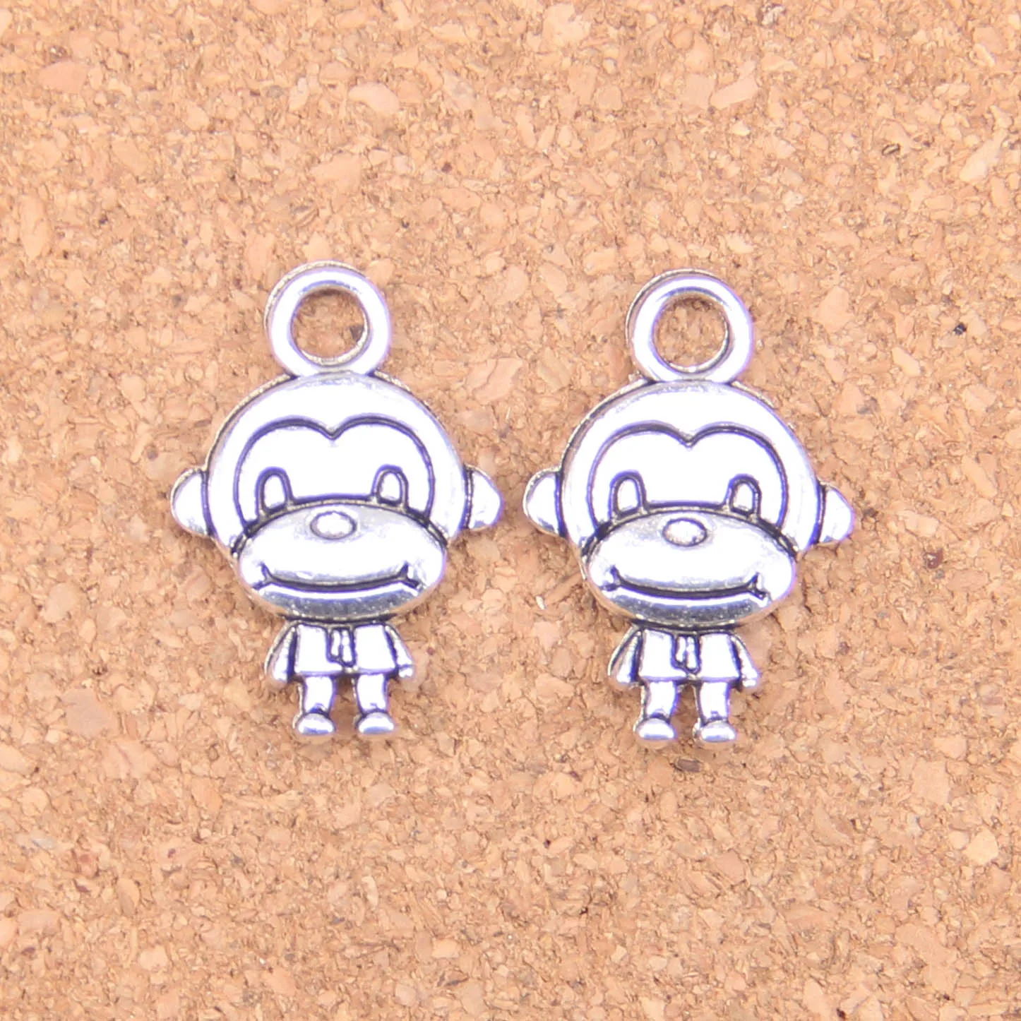 16 шт. Подвески двойными бортами обезьяна и размером 15x27 мм старинные подвески