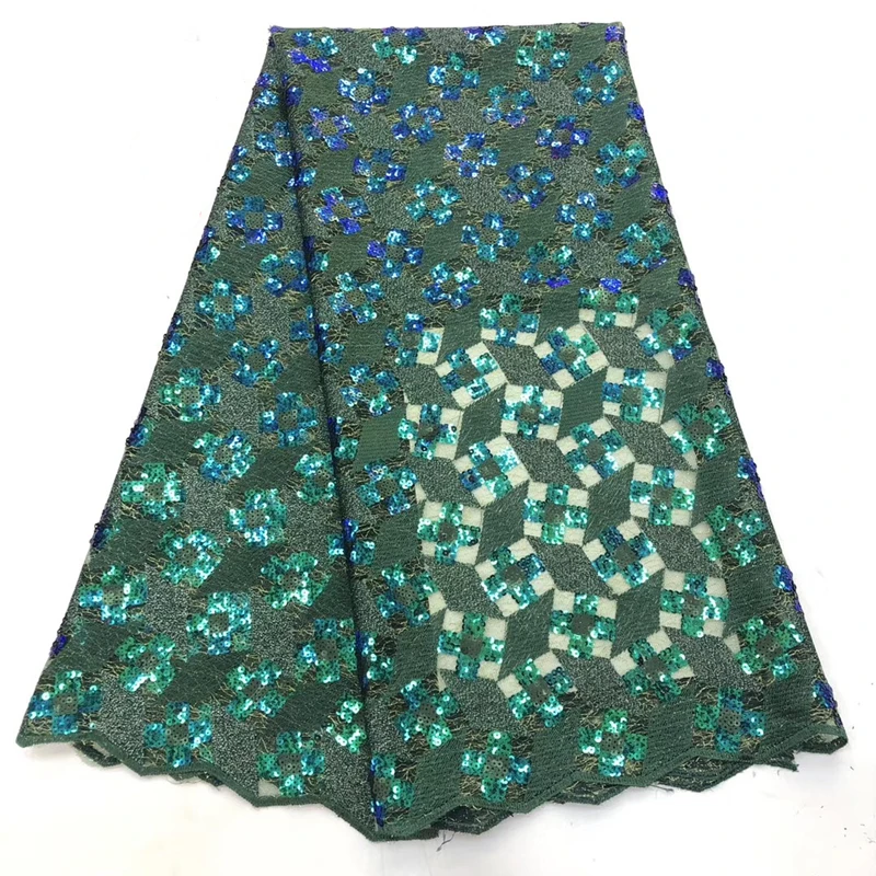 

New African Lace Fabric 2019 French design tulle Lace embroidery with High Quality sequins Fabric Used for women wedding dresses