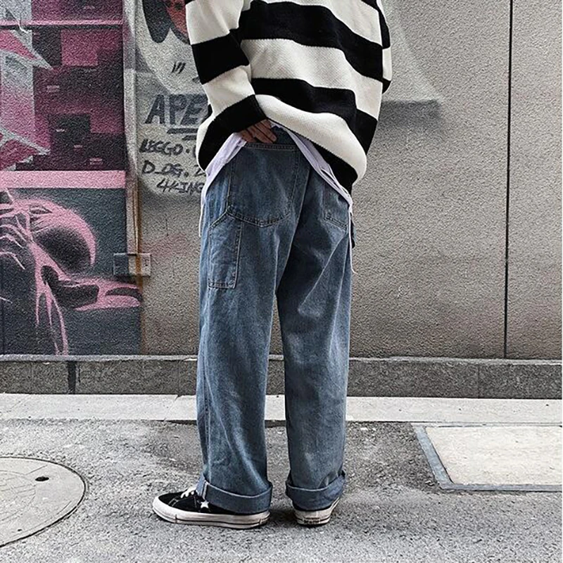 

New Men's Retro Baggy Jeans Men's Korean Spring Fashion Couple's Versatile Fashion Brand Baggy Wide Leg Casual Pants