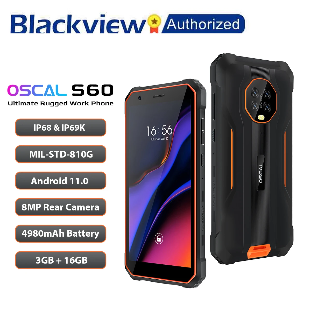 Смартфон BLACKVIEW OSCAL S60 защищенный IP68 5 7 дюйма 3 + 16 ГБ 4980 мА · ч Android 11 | Мобильные