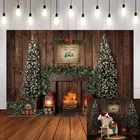 Фотофон Mehofond Рождественское украшение елка Ретро винтажная деревянная стена камин Фотофон