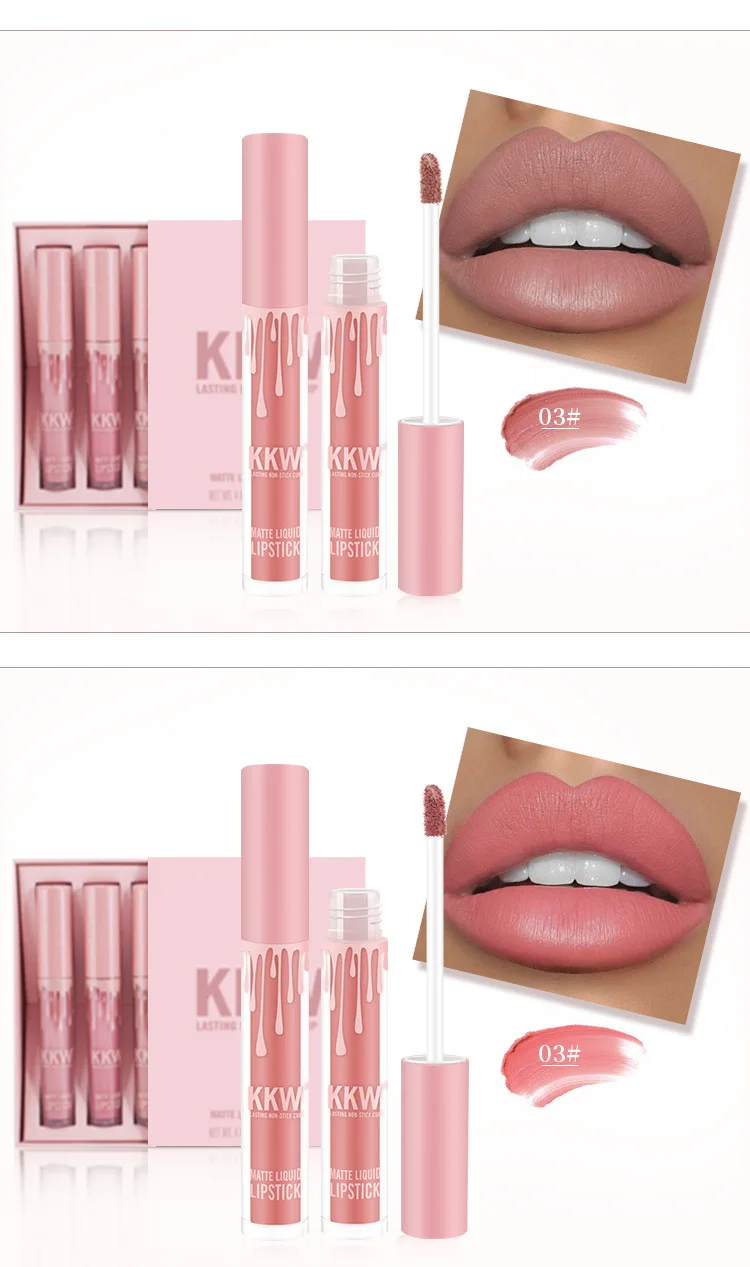 4 шт./компл. набор из помад жидкая матовая губная помада водонепроницаемый Kilie