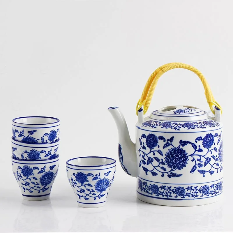 Китайский Синий и белый фарфор чашки Винтаж керамический чайный набор кунг фу